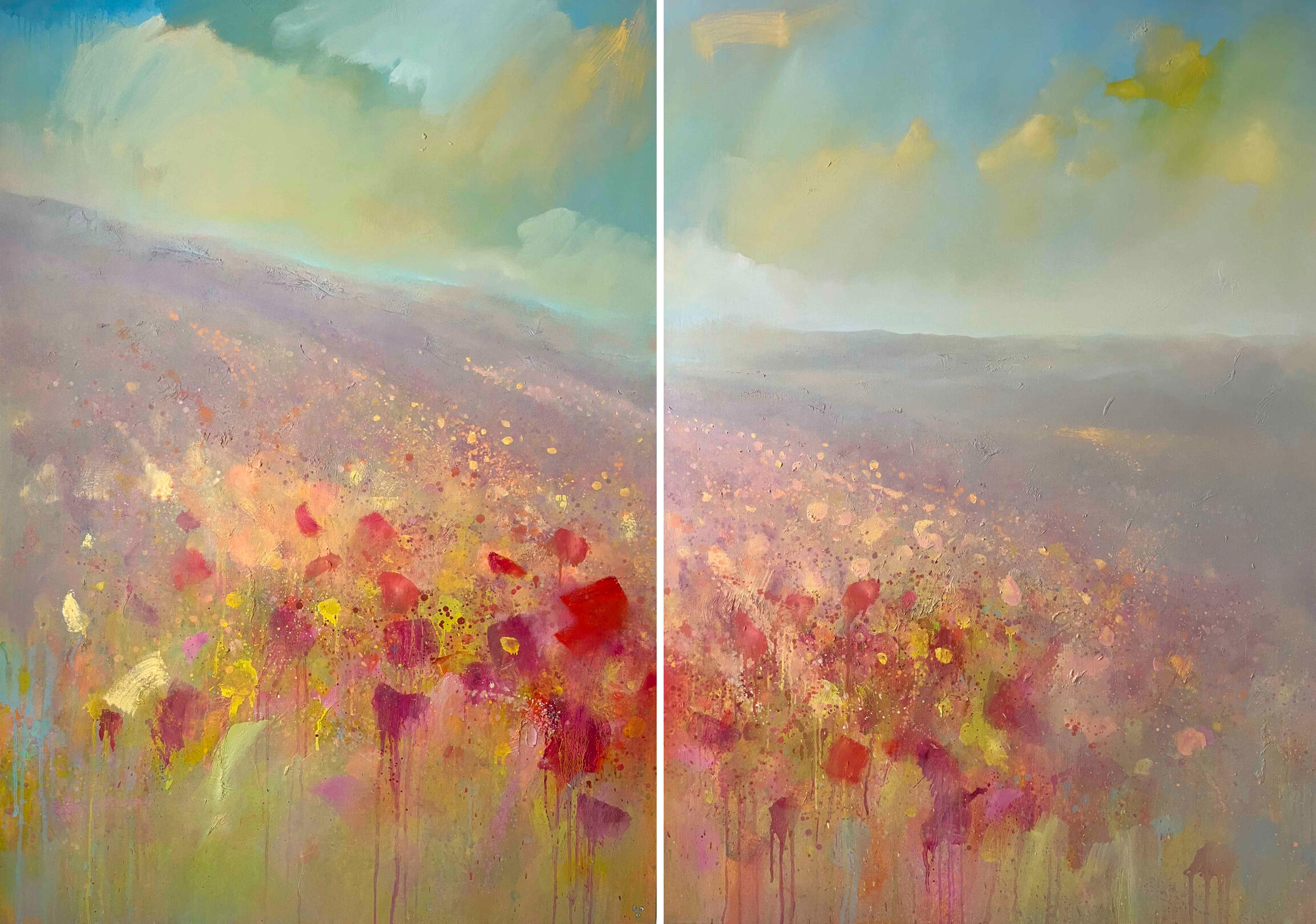 🔴 SOLD MOUNTAIN LIGHT 02 Diptych 130x89 x2 (130x178cm)