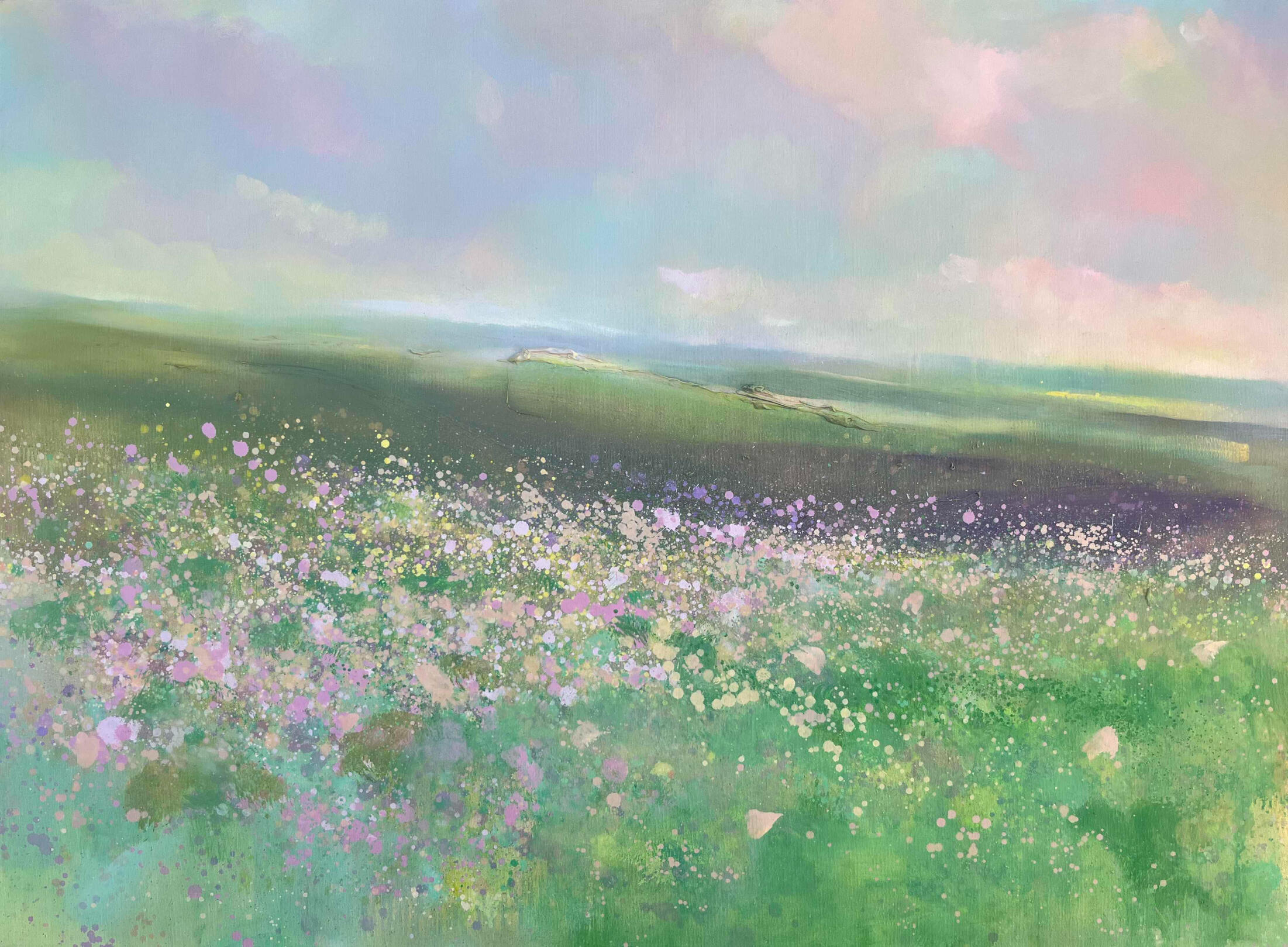 🔴 SOLD FIELD WITH LIGHT 120x90cm $1850